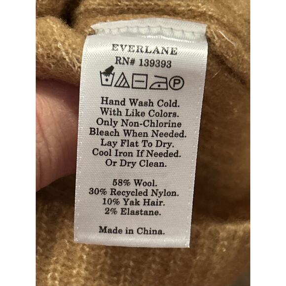Everlane Womens S The Cozy Stretch Tank Cropped Wool Blend Fuzzy Knit Camel NWT - Picture 5 of 8